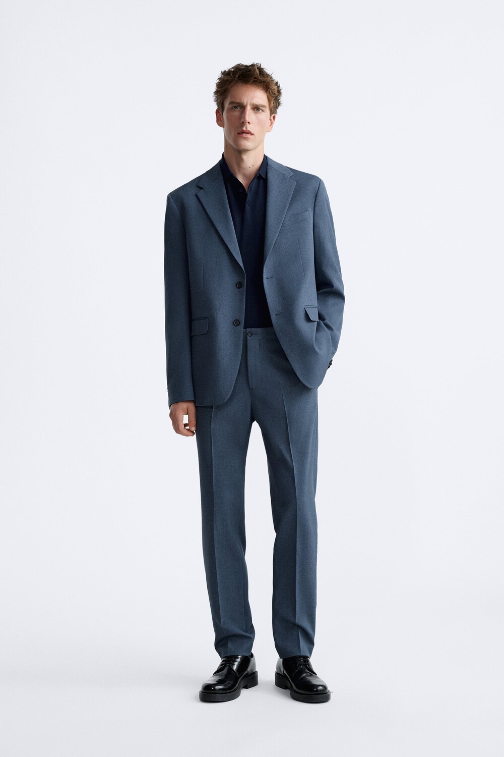 

Костюмные брюки Zara, синий / стальной