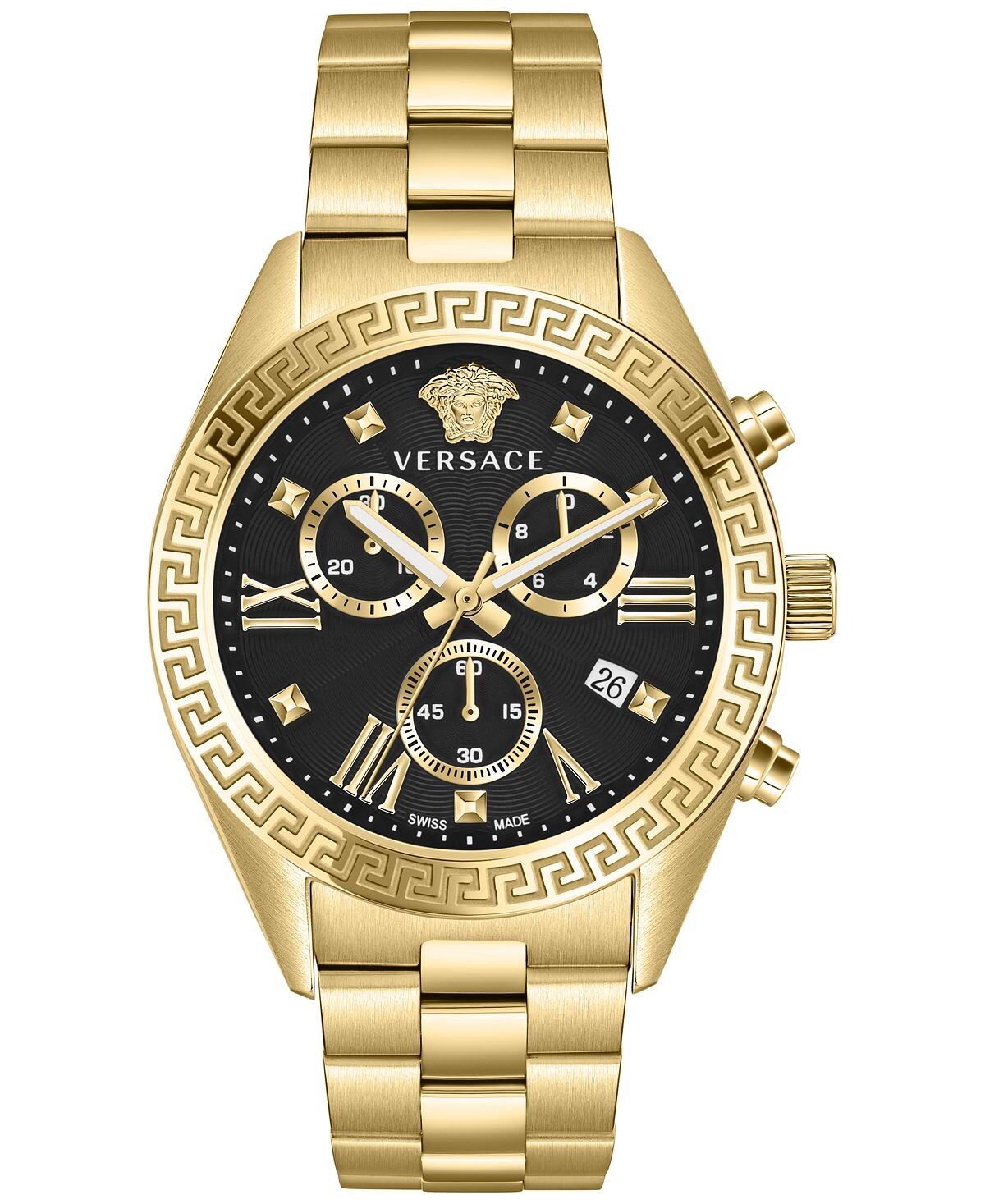 

Женские часы-хронограф Greca с золотым ионным браслетом, 40 мм Versace