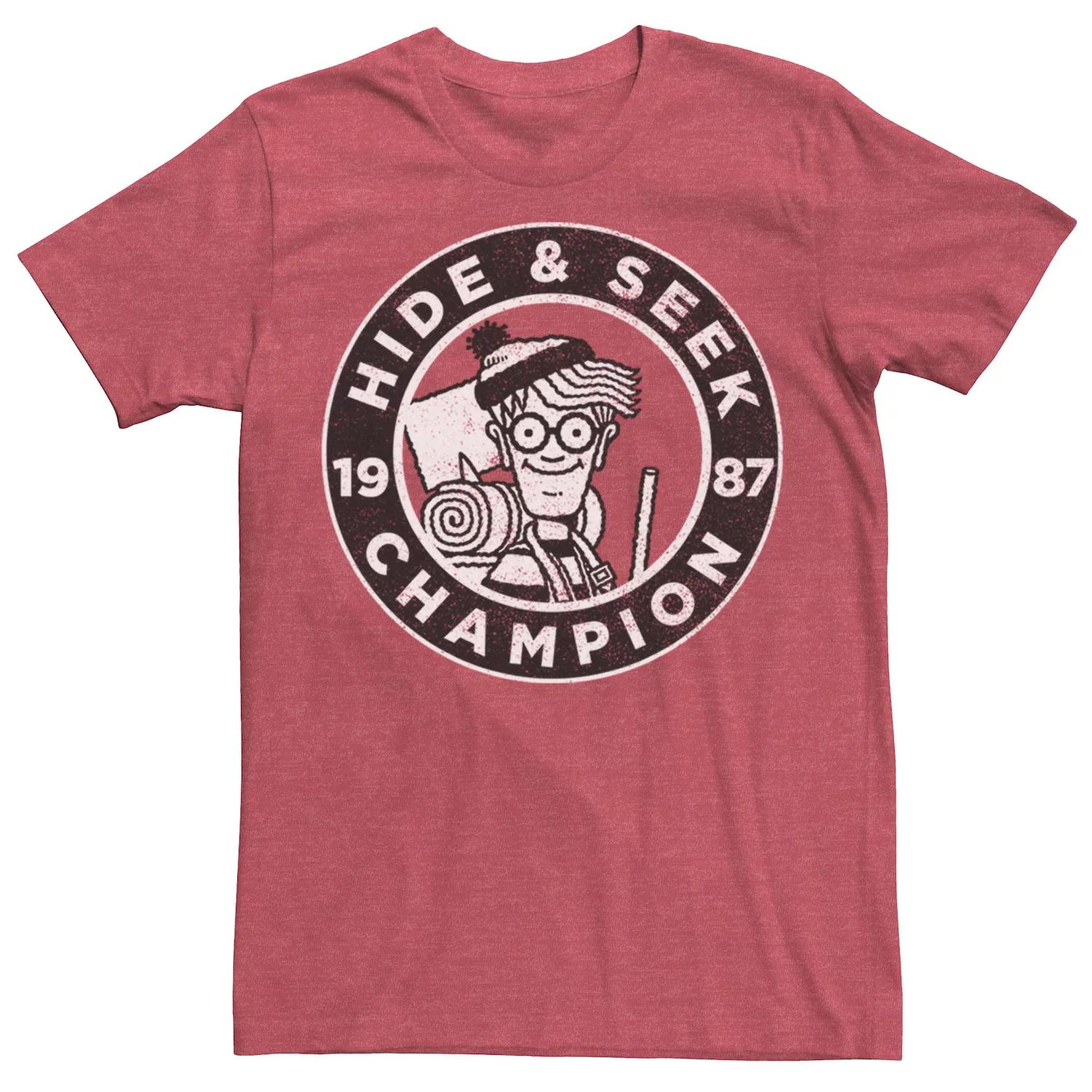 Мужская футболка с рисунком «Wher's Waldo Hide And Seek Champion» Licensed Character