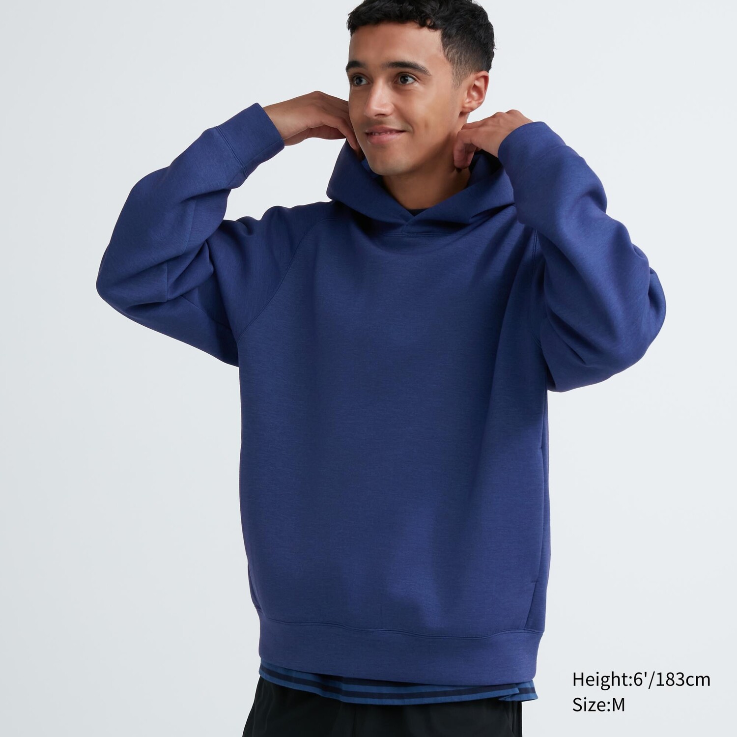 

Толстовка эластичная Uniqlo с капюшоном, синий