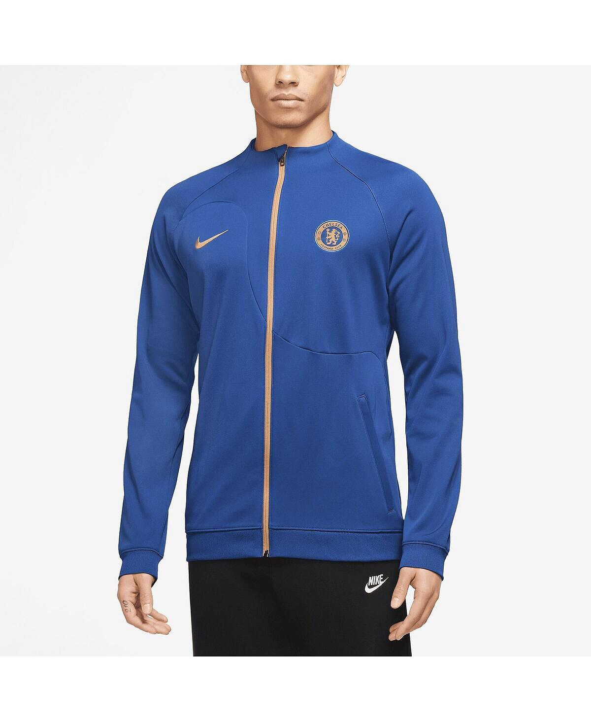 

Мужская синяя куртка Chelsea 2023/24 Academy Pro Anthem Raglan Performance с молнией во всю длину Nike, Синий