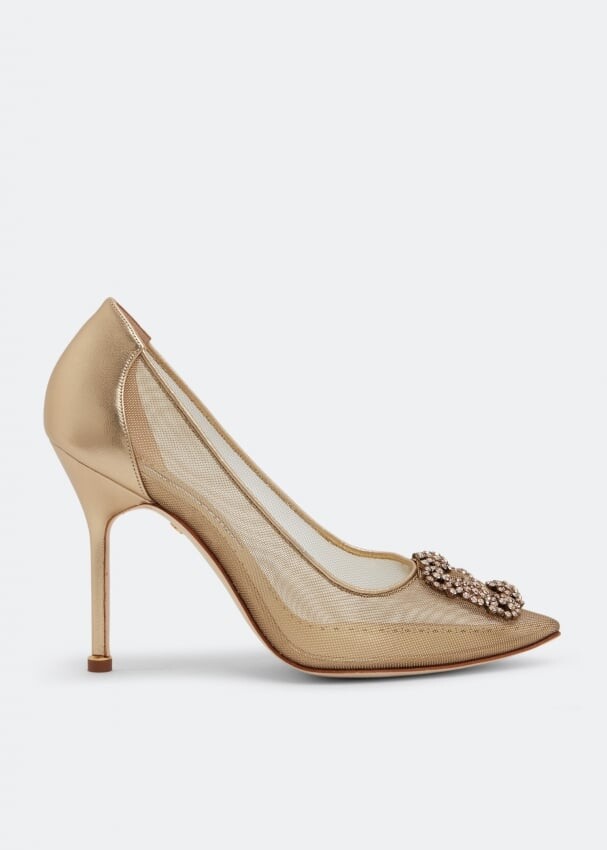 

Туфли Manolo Blahnik Hangisi Mesh, золотой