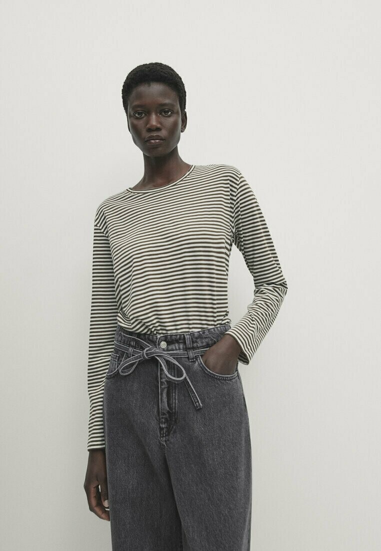 

Рубашка с длинным рукавом STRIPED Massimo Dutti, цвет khaki