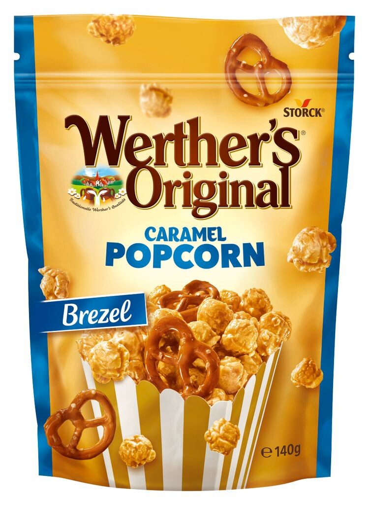 

Попкорн Werthers Original, крендель с карамелью и солью, покрытый карамелью, 140г Storck