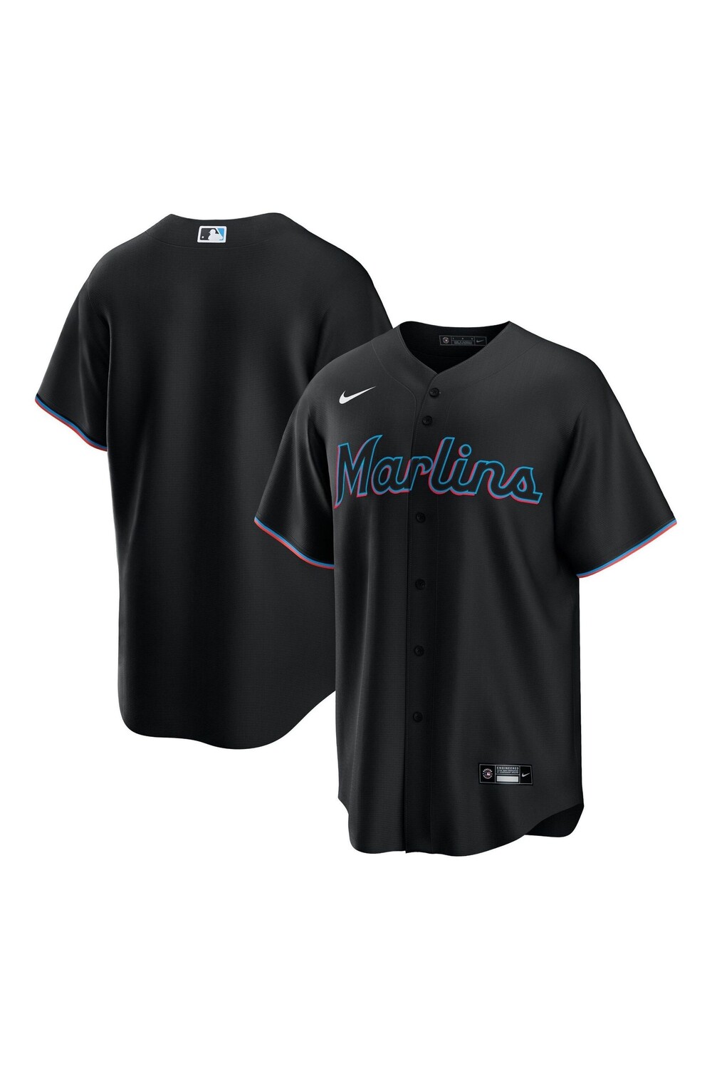 

Официальная копия альтернативной майки Miami Marlins Nike, черный
