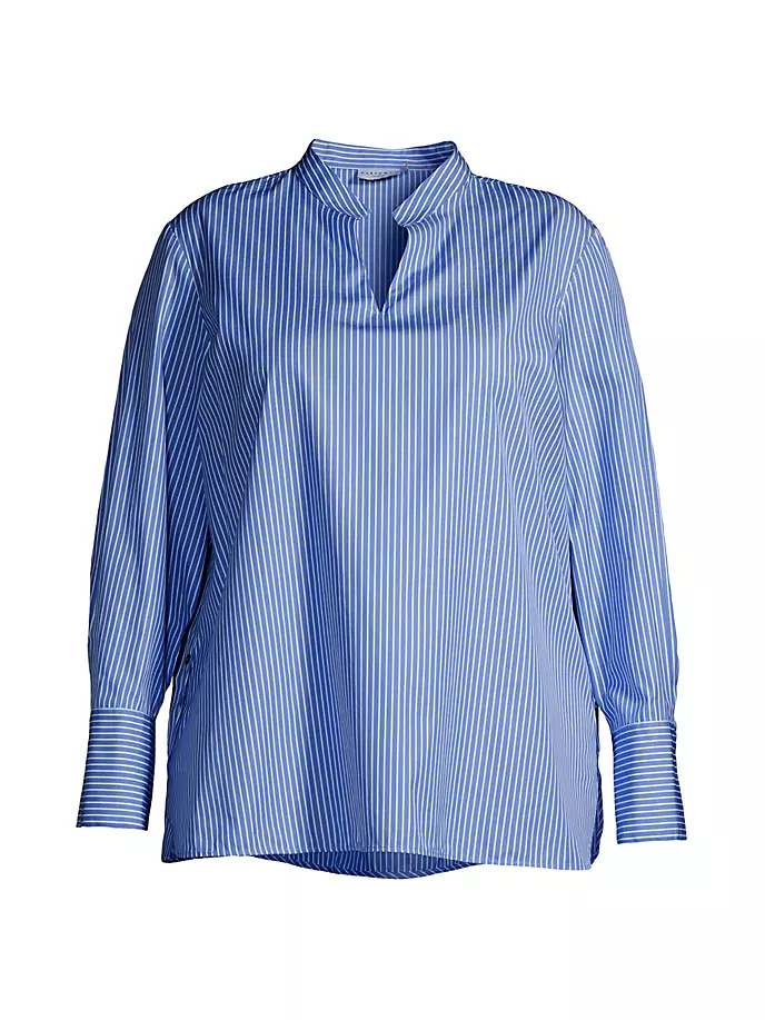 

Хлопковая блузка Ellis с длинными рукавами больших размеров Harshman, Plus Size, цвет indigo pinstripes