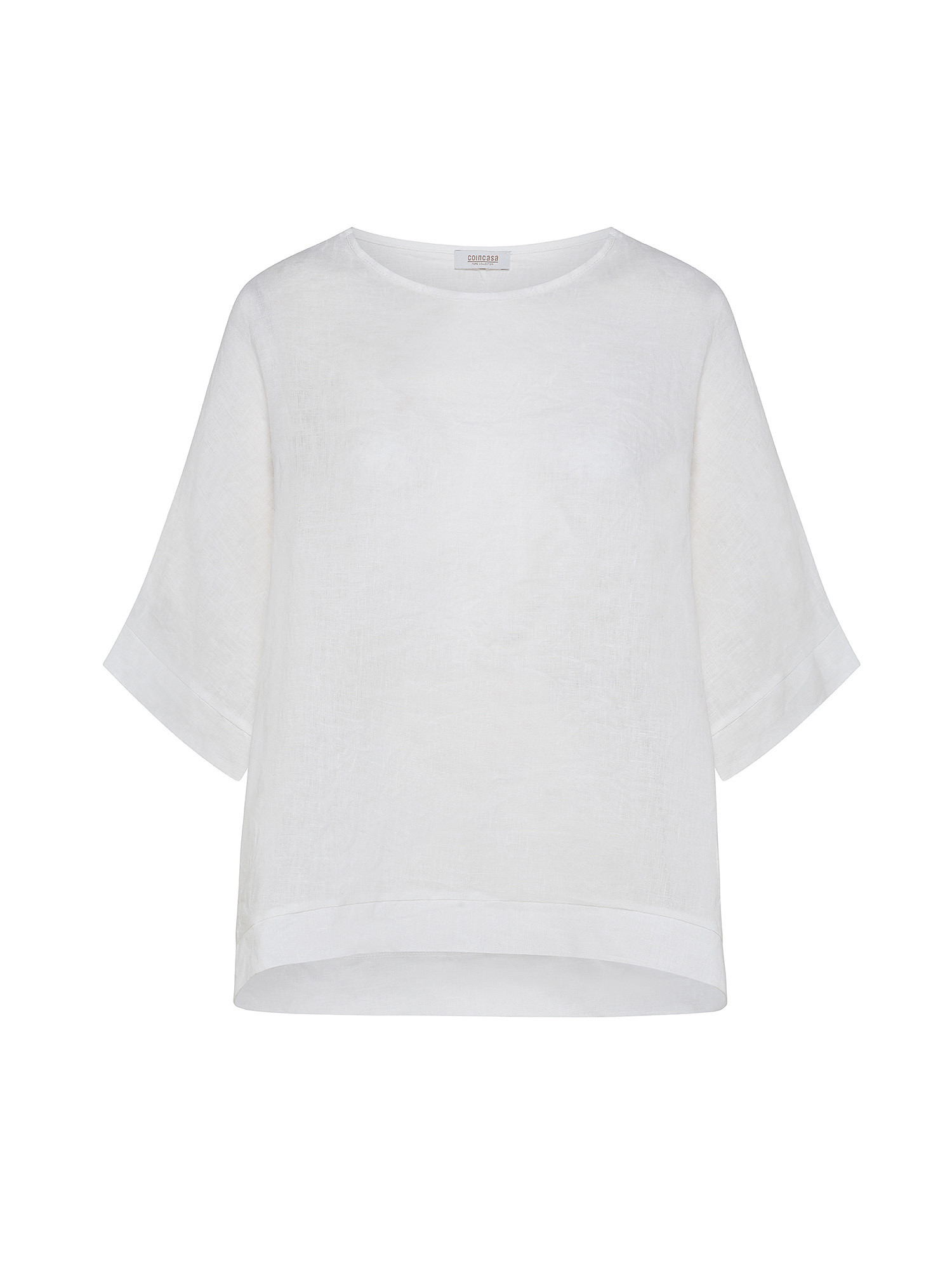 Однотонная блузка из чистого льна, белый набор из 2 салфеток из чистого льна белый
