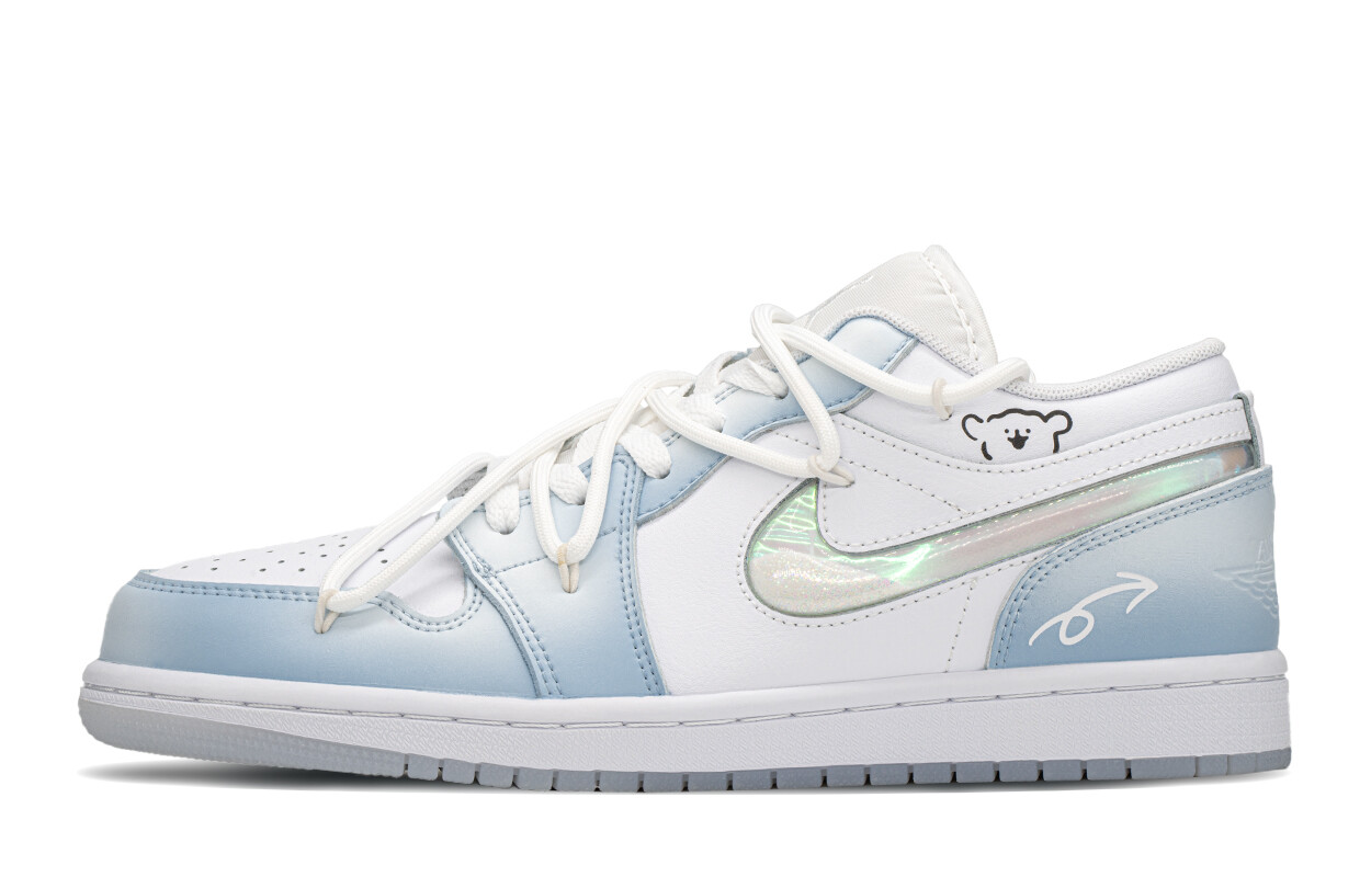 

Кроссовки Air Jordan 1 Vintage Basketball Shoes Women's Low-top White/blue, белый/синий