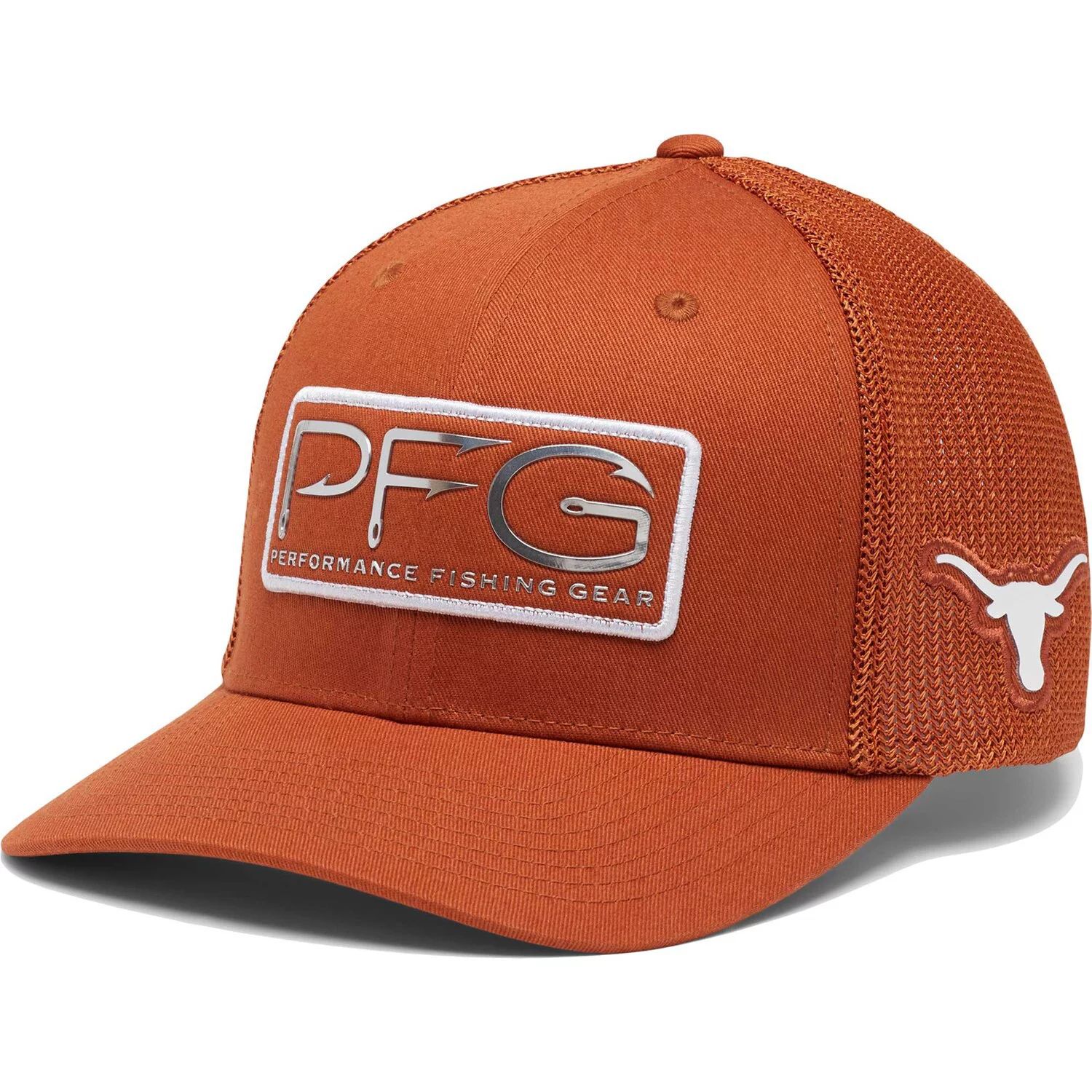 

Мужская шляпа Columbia Texas Orange Texas Longhorns PFG Hooks Flex Hat