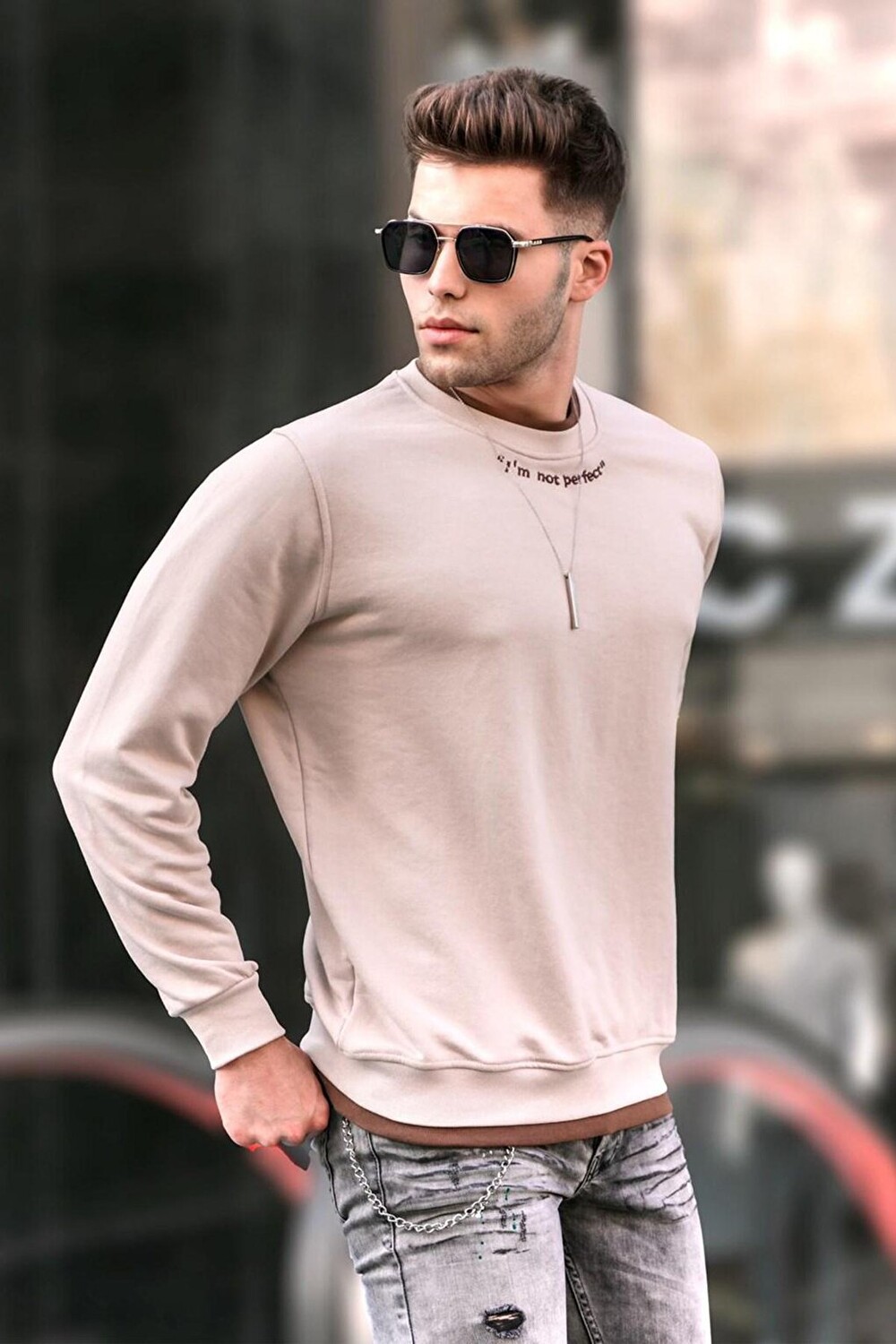 

Бежевый базовый свитшот Regular Fit 5894 MADMEXT