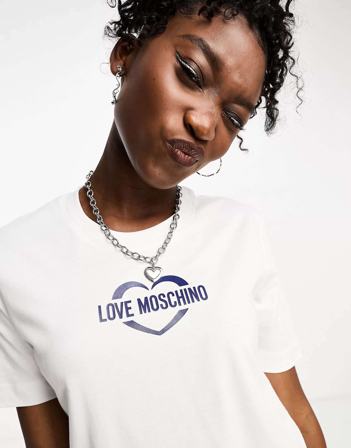 

Белая футболка с логотипом Love Moschino, Белый