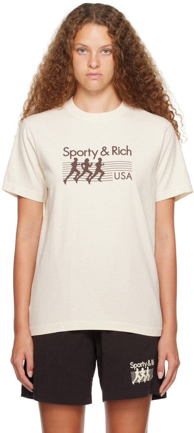 

Эксклюзивная белая футболка Sporty & Rich SSENSE Off-White, Белый