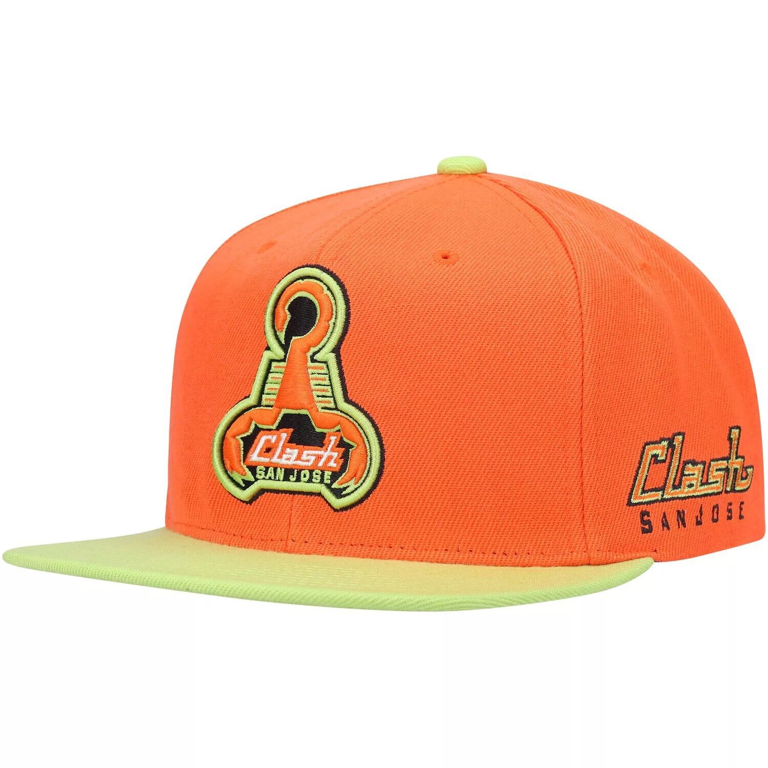 

Мужская двухцветная бейсболка Snapback с историческим логотипом команды Mitchell & Ness Orange San Jose Earthquakes с 1996 года