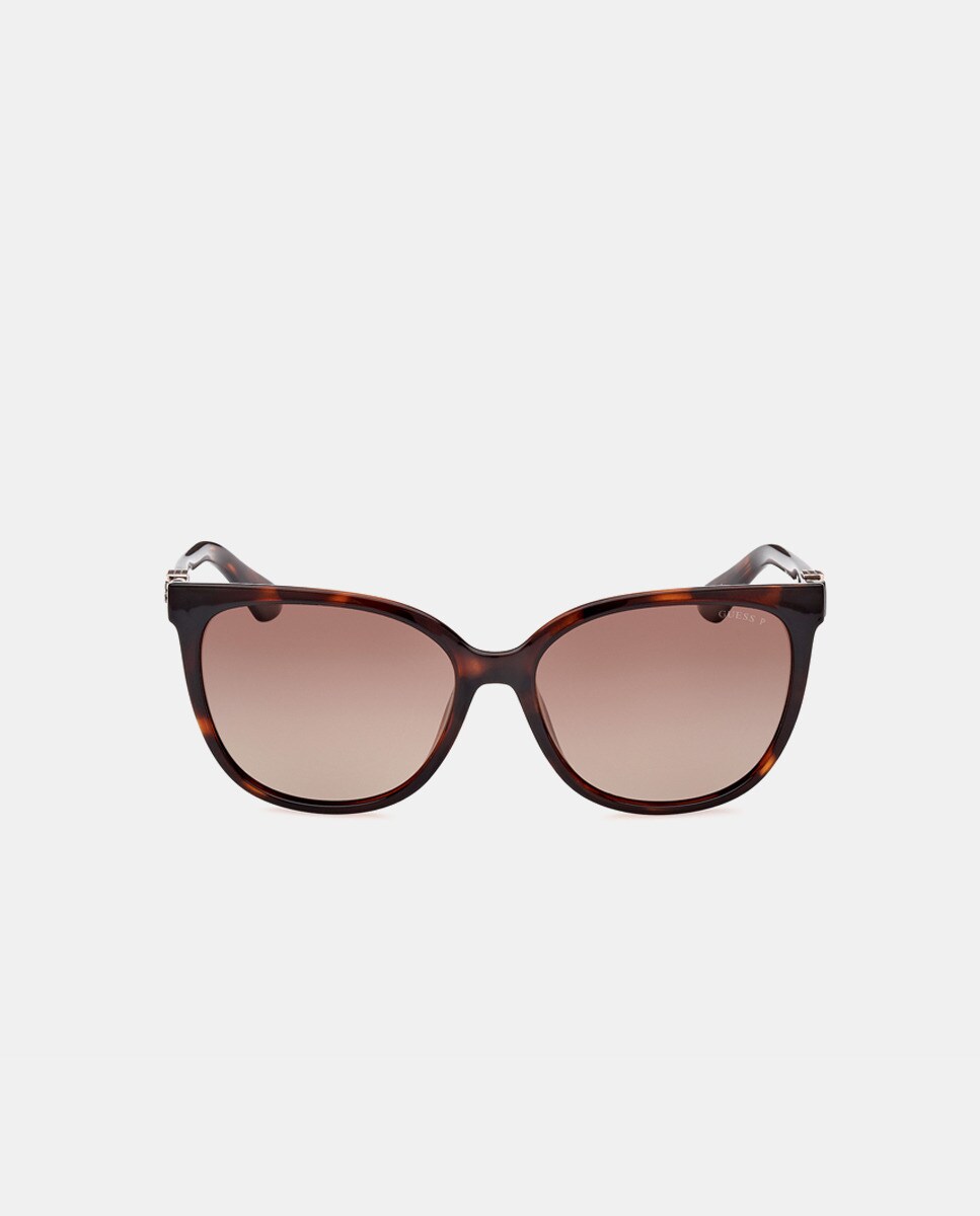 Коричневые женские солнцезащитные очки овальной формы с поляризационными линзами Guess, коричневый темно коричневые женские солнцезащитные очки прямоугольной формы с поляризационными линзами vogue коричневый