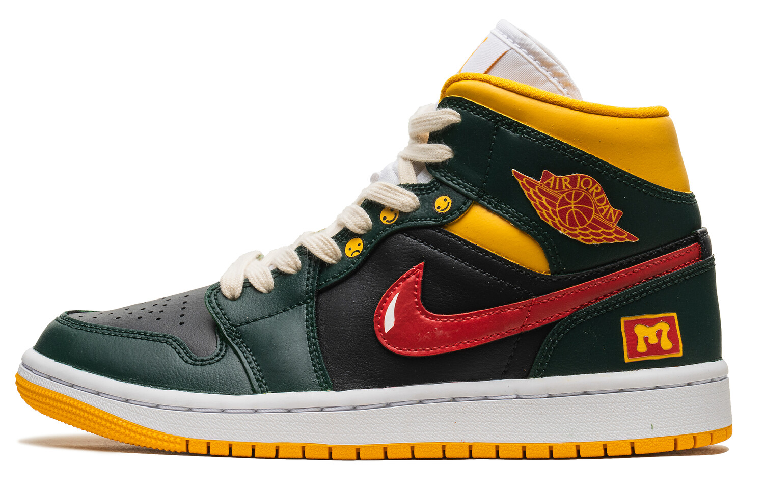

Кроссовки Air Jordan 1 Vintage Basketball Shoes Women's Mid-top Red/Green/Orange, красный