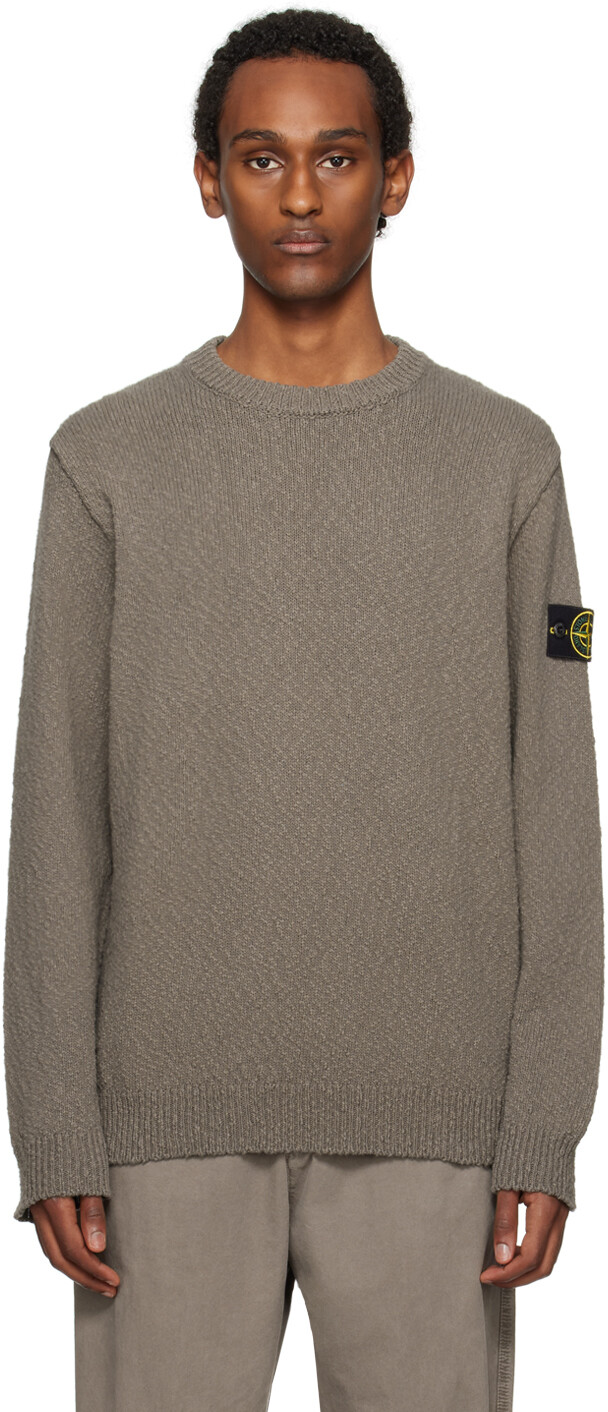 

Серый свитер с нашивками Stone Island, цвет Dove gray