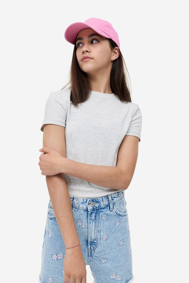 

Топ из хлопка и джерси в рубчик H&M