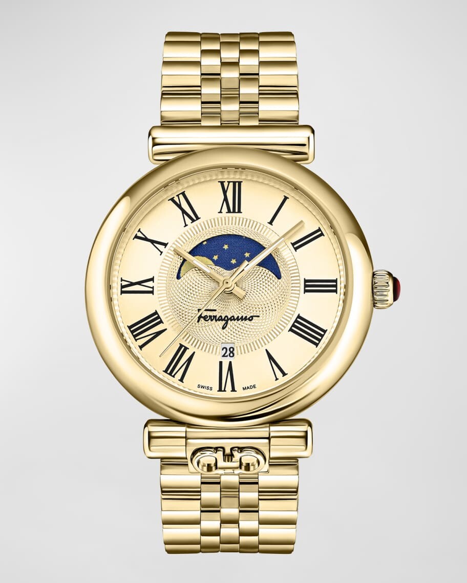 

Часы Ferragamo Ora Moonphase, диаметр 40 мм, желтое золото