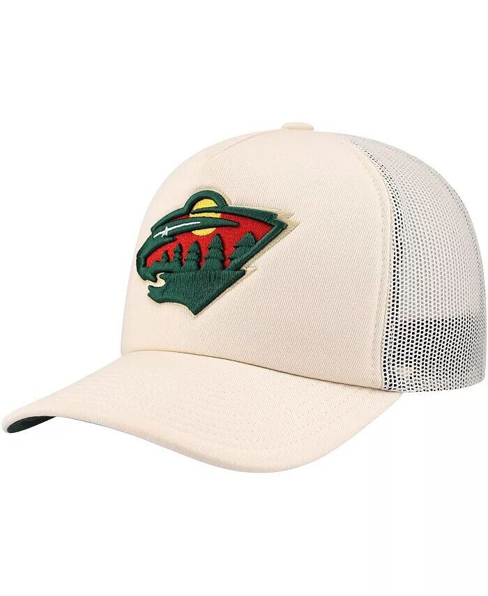 

Мужская кремовая регулируемая шапка Minnesota Wild Foam Front Trucker Mitchell & Ness, бежевый