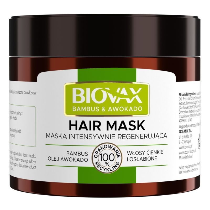 Biovax Bambus & Olej Avocado маска для волос, 250 ml