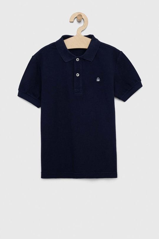 Рубашка-поло из детской шерсти United Colors of Benetton, темно-синий