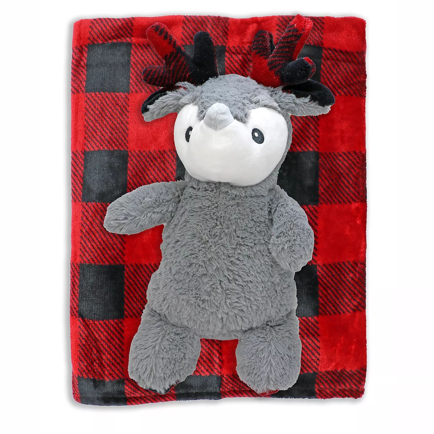 Одеяло в клетку для мальчиков и девочек с плюшевой игрушкой в ​​виде оленя Jesse & Lulu цена и фото