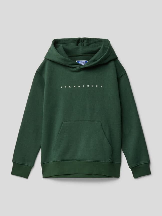 

Толстовка с принтом этикетки Jack & Jones, темно-зеленый