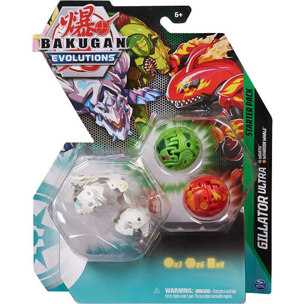 

Стартовый Набор Bakugan Evolutions Ultra Gillator Wrath Warrior Whale, 3 Комплекта Spin Master