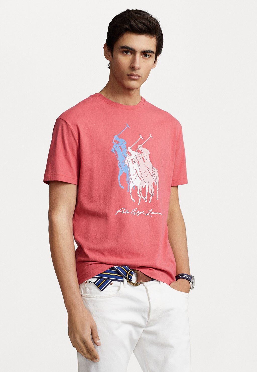

Футболка с принтом КОРОТКИЙ РУКАВ Polo Ralph Lauren, красное небо, Красный