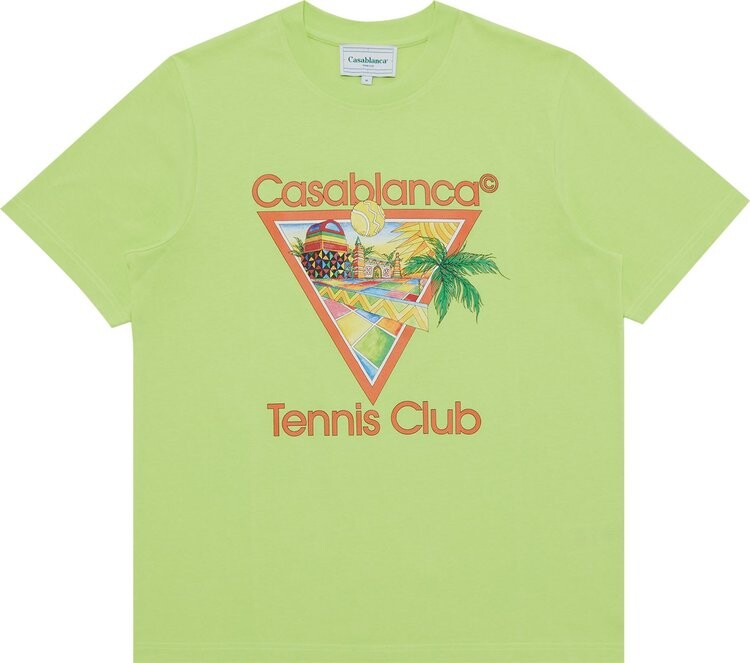 

Футболка Casablanca Afro Cubism Tennis Club Printed 'Pale Green', зеленый