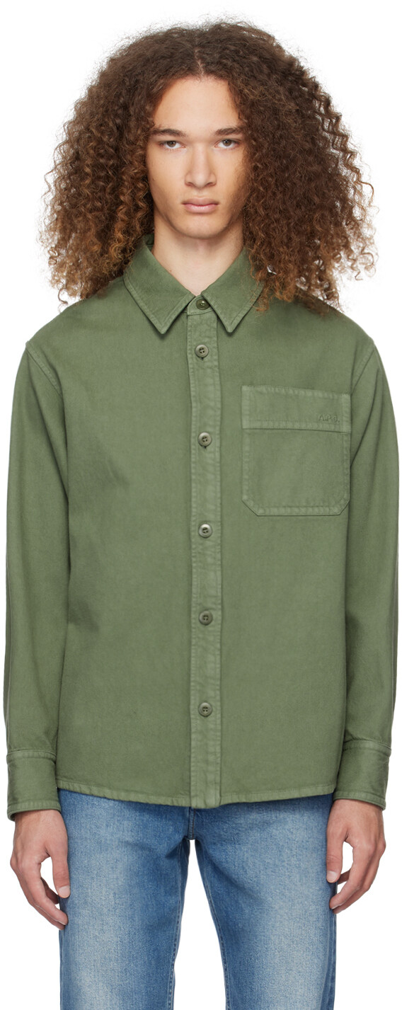 

Зеленая рубашка Базиль A.P.C., цвет Forest green