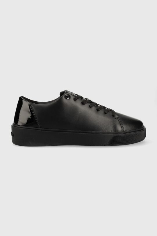 Кожаные кроссовки HM0HM00869 LOW TOP LACE UP FESTIVE Calvin Klein, черный