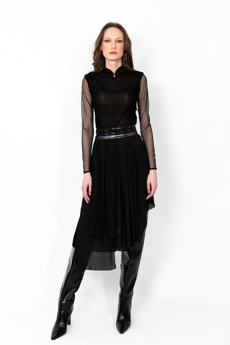 Плиссированная асимметричная юбка A&S Negulescu, черный