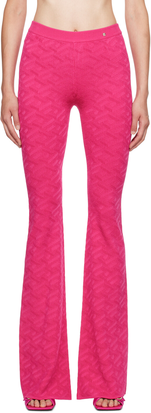 

Популярные розовые жаккардовые брюки Versace, Розовый, Популярные розовые жаккардовые брюки Versace