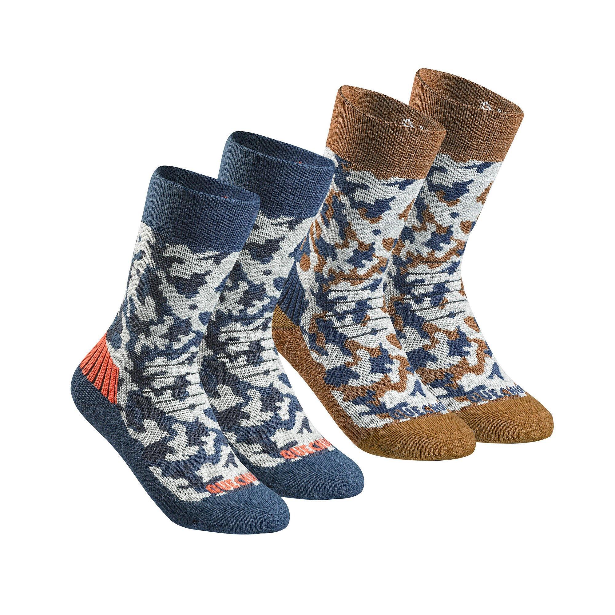 Теплые походные носки Decathlon Quechua, мультиколор походные носки теплые высокие 2 пары зимние походные sh100 quechua цвет schwarz