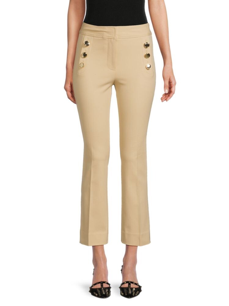 

Однотонные укороченные брюки Robin Derek Lam 10 Crosby, цвет Light Khaki