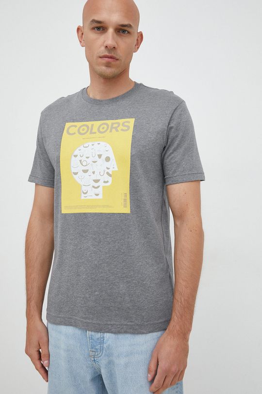Хлопковая футболка из коллаборации с Colors United Colors of Benetton, серый цена и фото