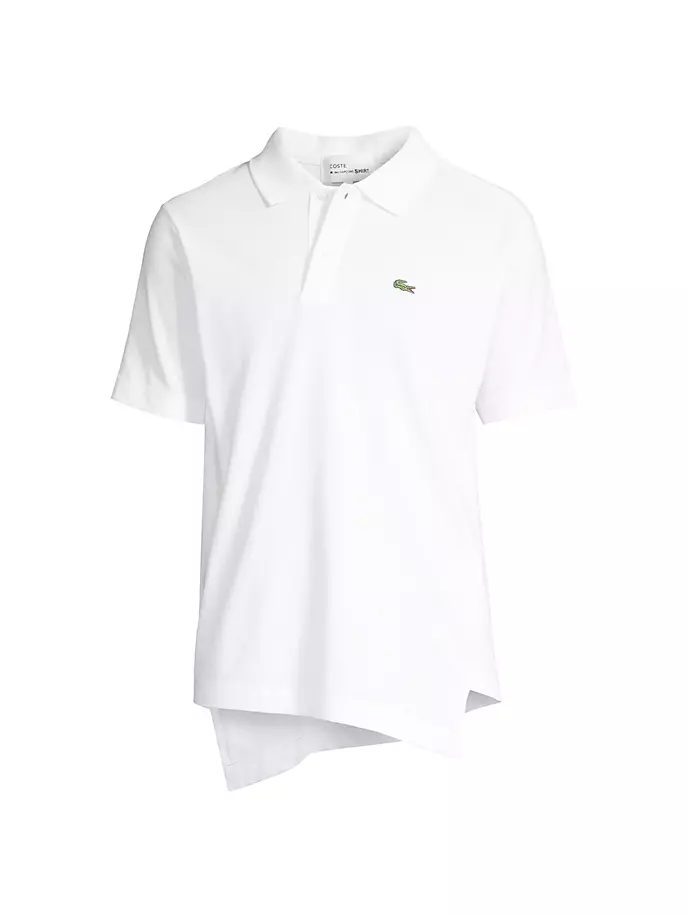 

Comme des Garcons SHIRT x Lacoste Асимметричная рубашка-поло Comme Des Garcons Shirt, белый
