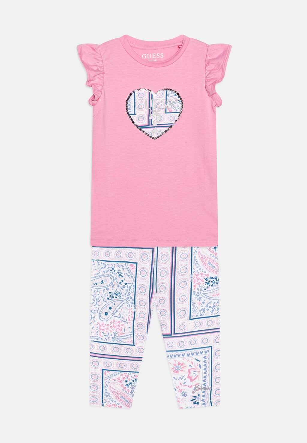 

Футболка с принтом TODDLER SET Guess, цвет mehrfarbe/rose