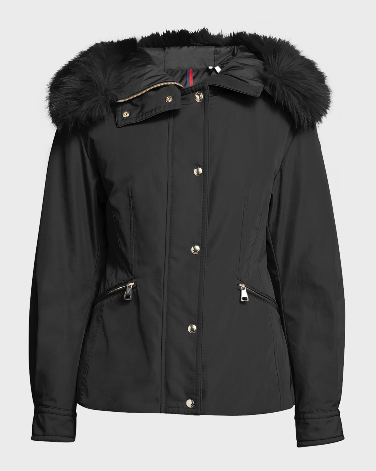 

Короткая парка Bron с отделкой из искусственного меха Moncler, черный
