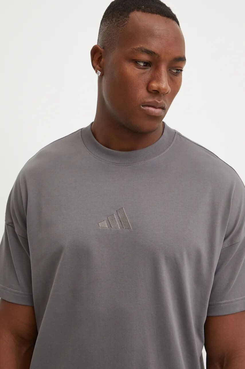 

Хлопковая футболка adidas All SZN, серый