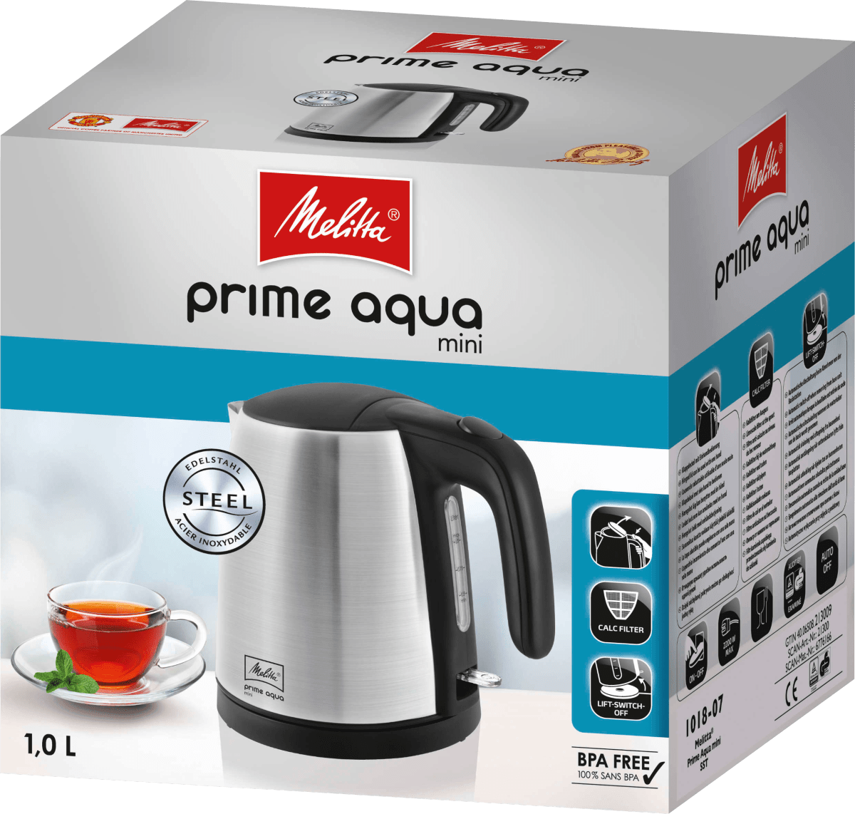 Чайник Prime Aqua Mini 1л 1 шт. Melitta цена и фото