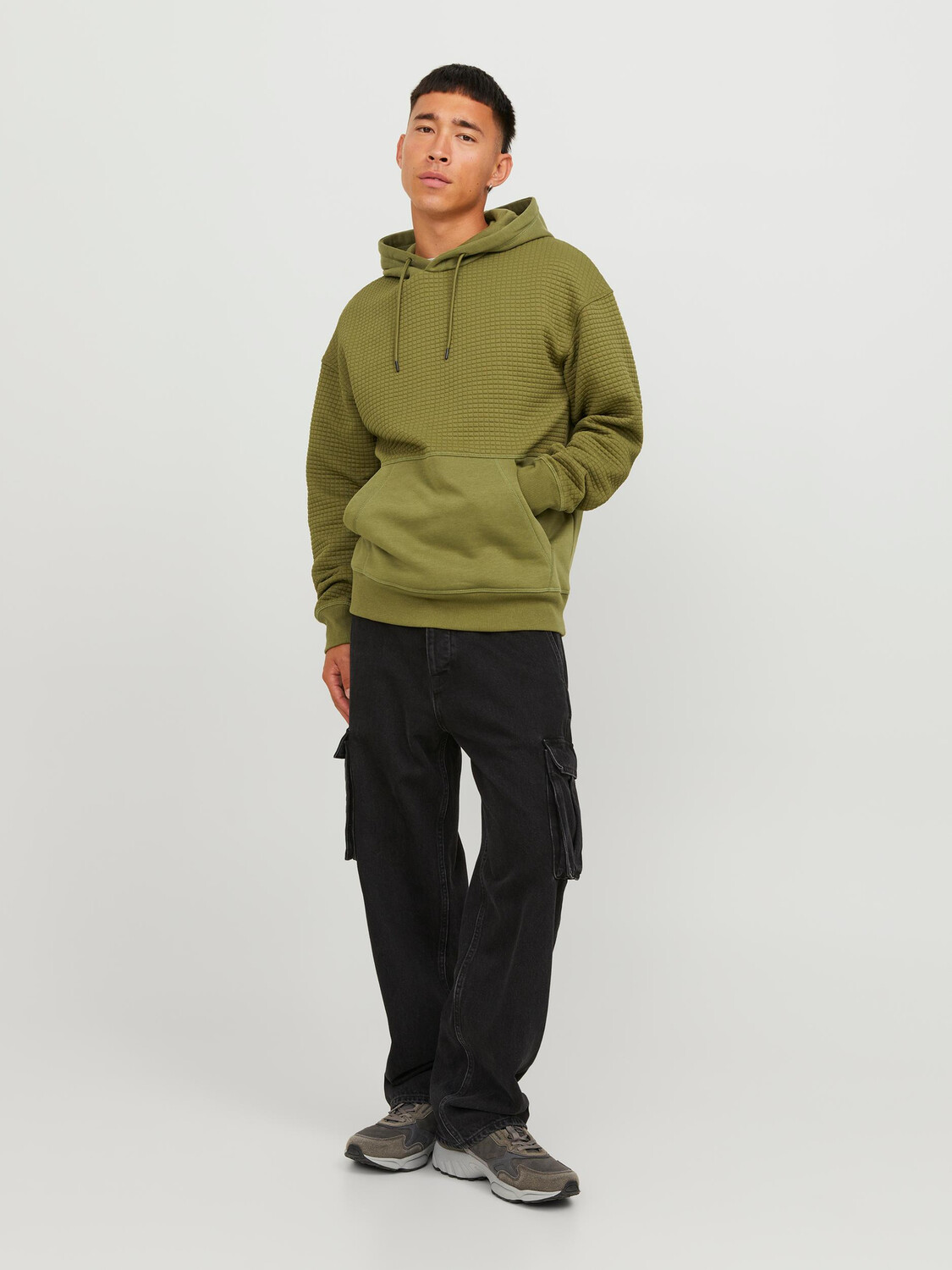

Толстовка Jack & Jones Struktur Hoodie Kapuzen Pullover JCOBLACK, оливковый