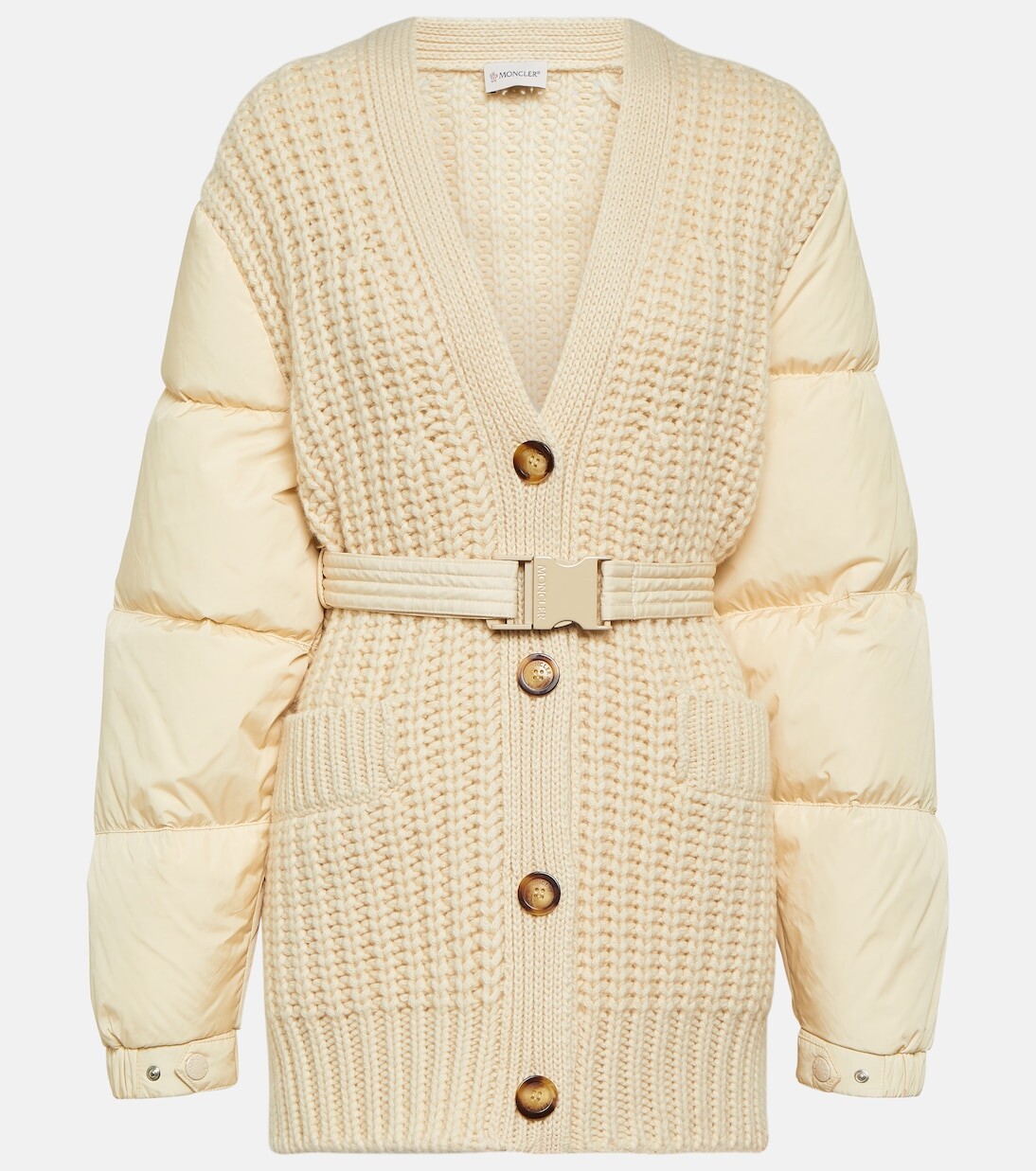 

Кардиган из кашемира с пуховыми вставками Moncler, нейтральный