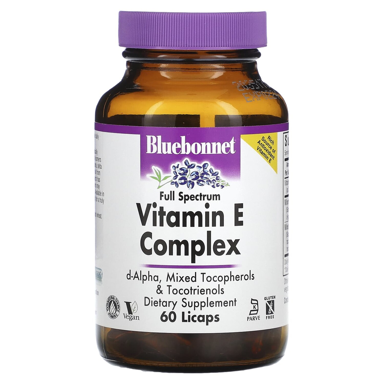 

Комплекс витамина Е, 60 капсул с жидкостью, Bluebonnet Nutrition