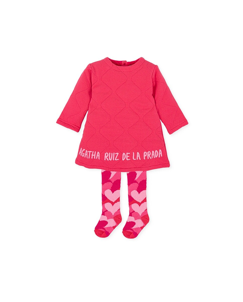 

Платье с объемным логотипом и колготками AGATHA RUIZ DE LA PRADA, коралловый