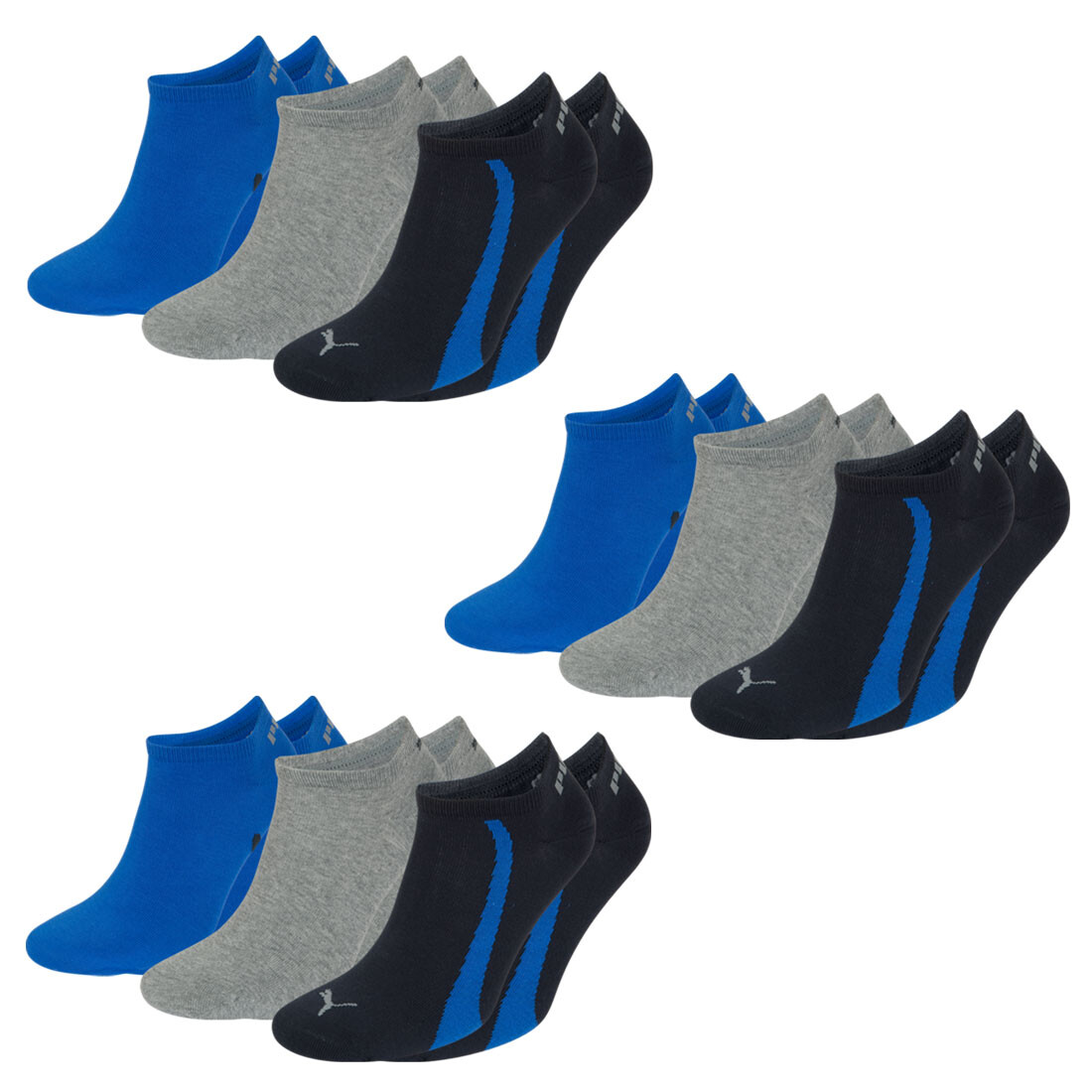 

Носки Puma Füßlinge 9 шт, цвет Navy/Grau/Blau