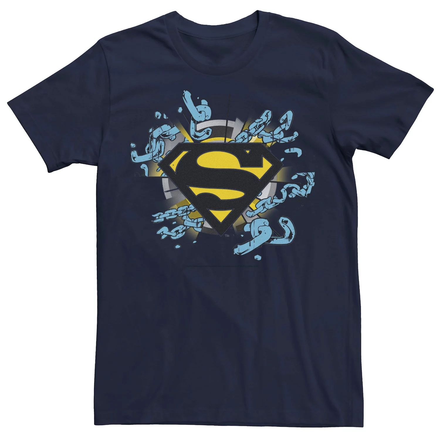 Мужская футболка с логотипом Superman Chain Link, Синяя DC Comics, синий