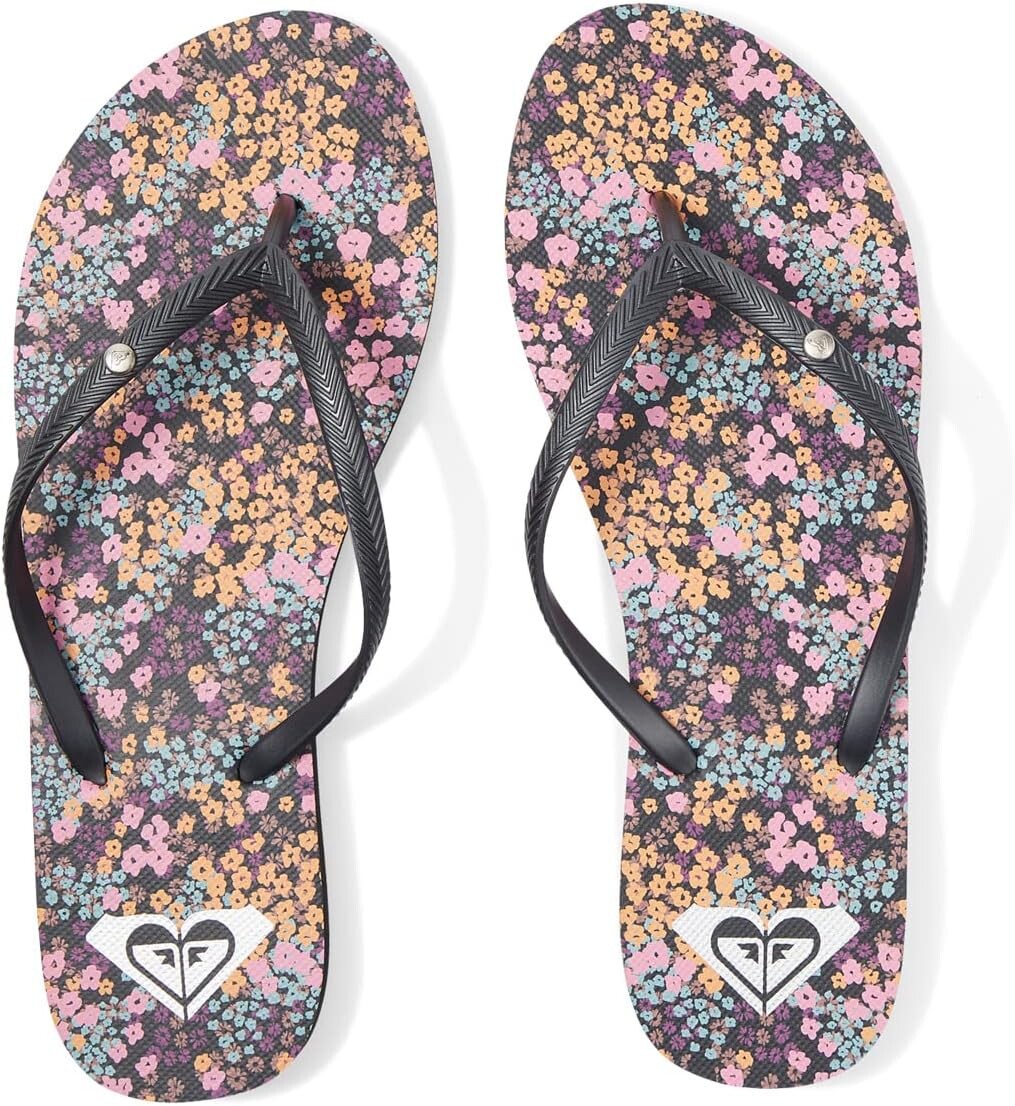 

Шлепанцы Bermuda Print Roxy, цвет Black/Orange 1