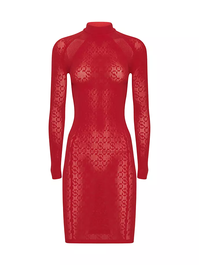

Мини-платье SIMKHAI x Wolford Body-Con с логотипом Wolford, красный